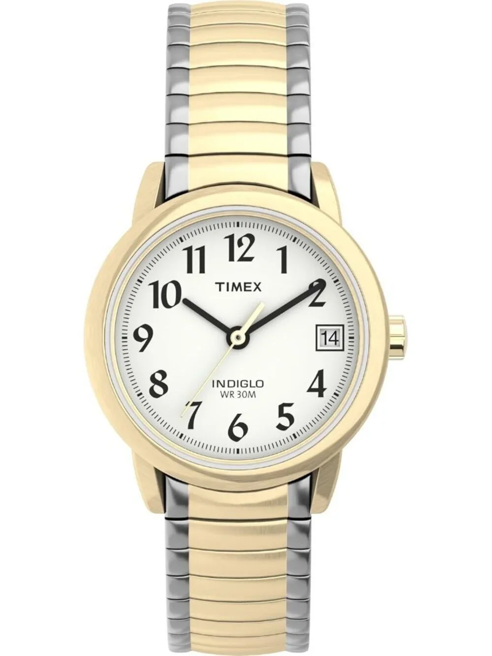 Women's Gold Silver Analog Quartz Easy Reader Adjustable Luminous Classic Watch